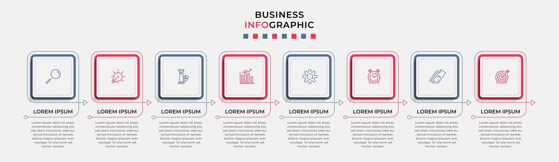 Infographic design business template with icons and 8 options or steps vector