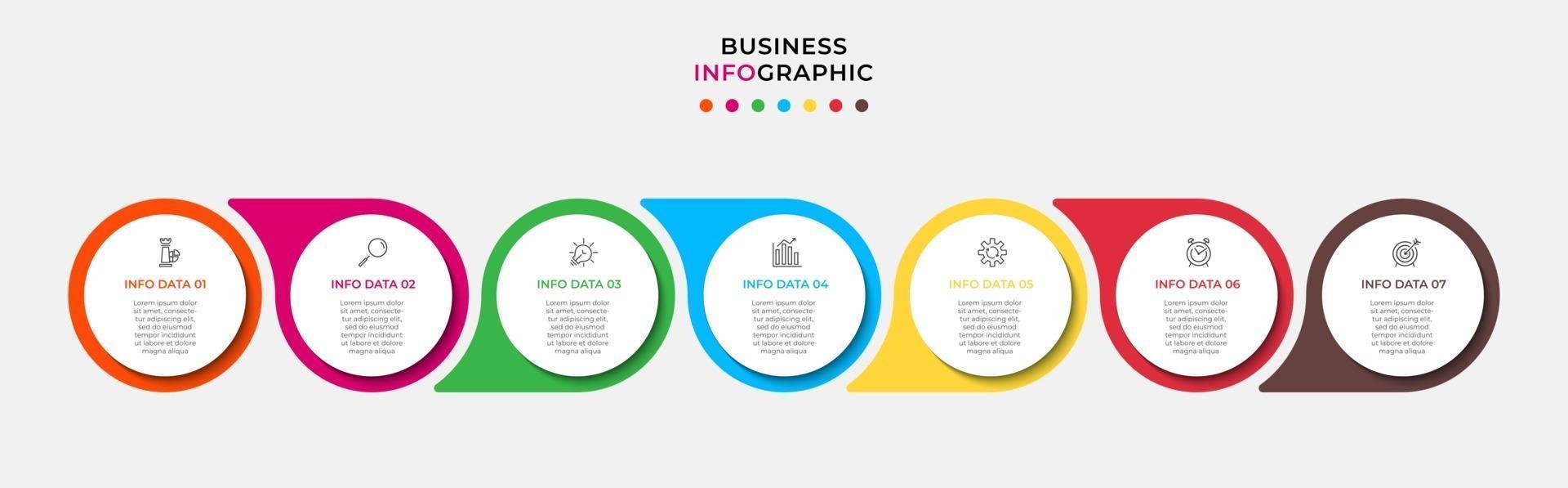 Infographic design business template with icons and 7 options or steps vector