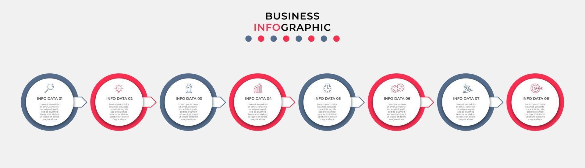 Infographic design business template with icons and 8 options or steps vector