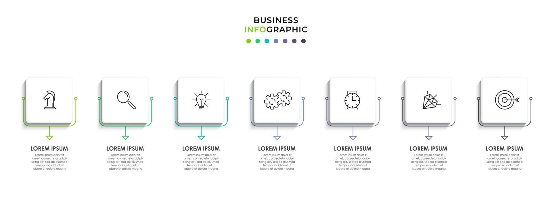 Infographic design business template with icons and 7 options or steps vector