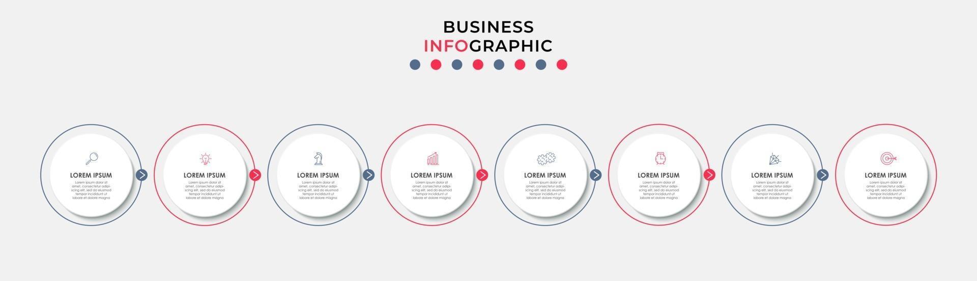 Infographic design business template with icons and 8 options or steps vector