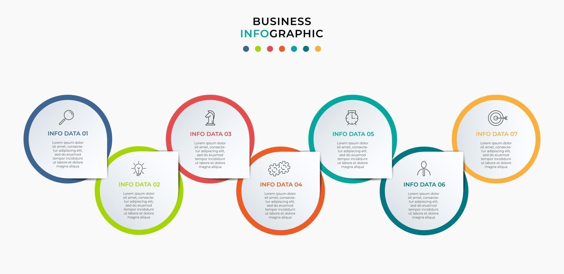Infographic design business template with icons and 7 options or steps vector
