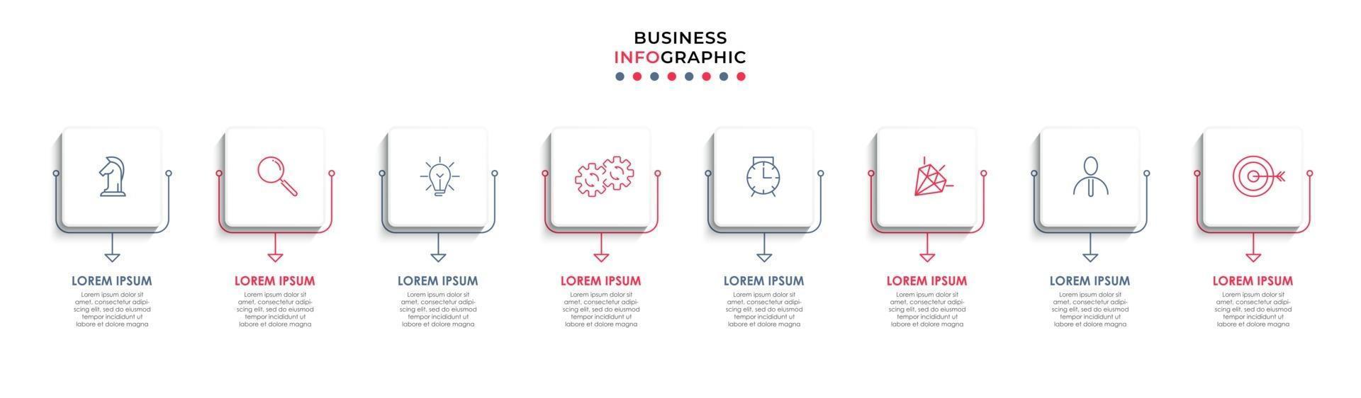 Infographic design business template with icons and 8 options or steps vector