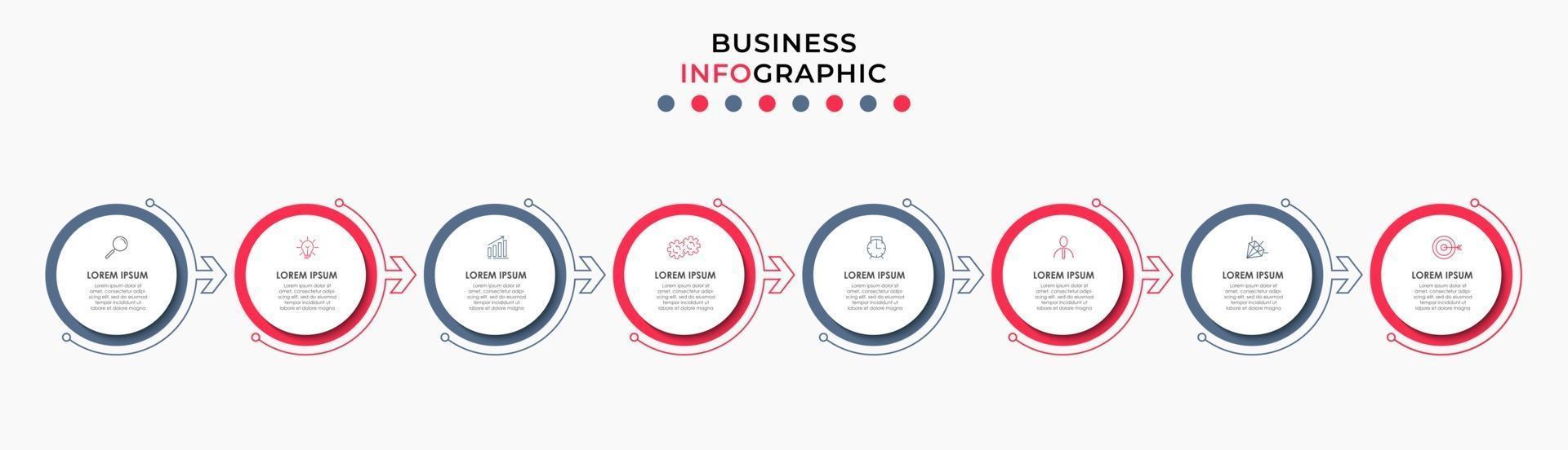Infographic design business template with icons and 8 options or steps vector