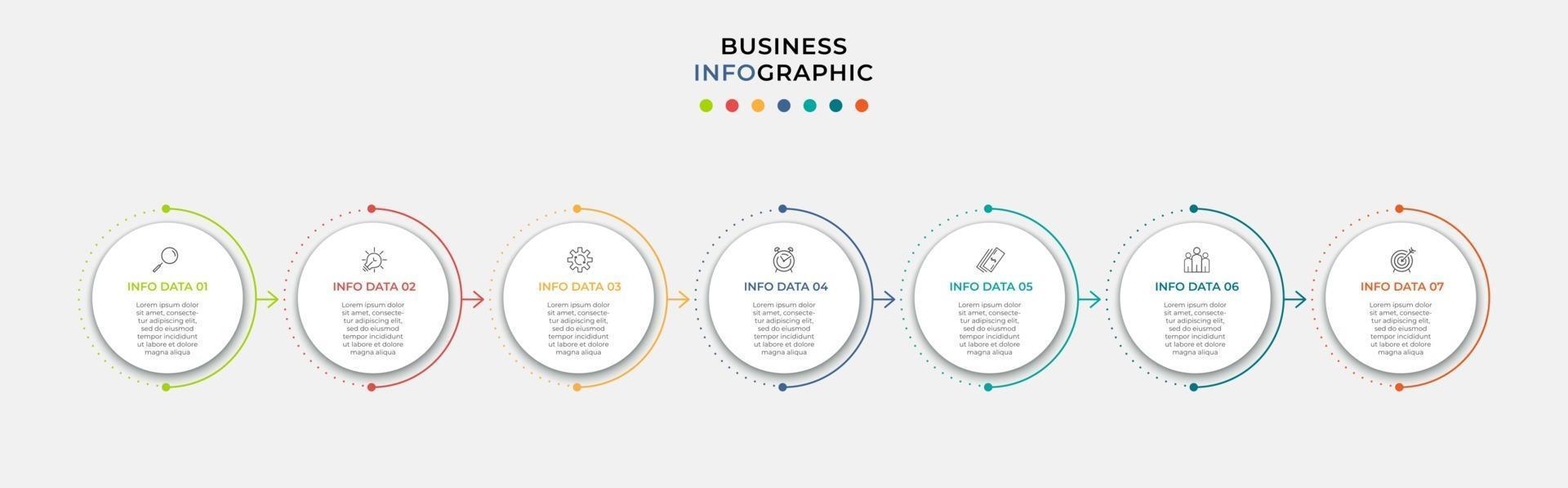 Infographic design business template with icons and 7 options or steps vector