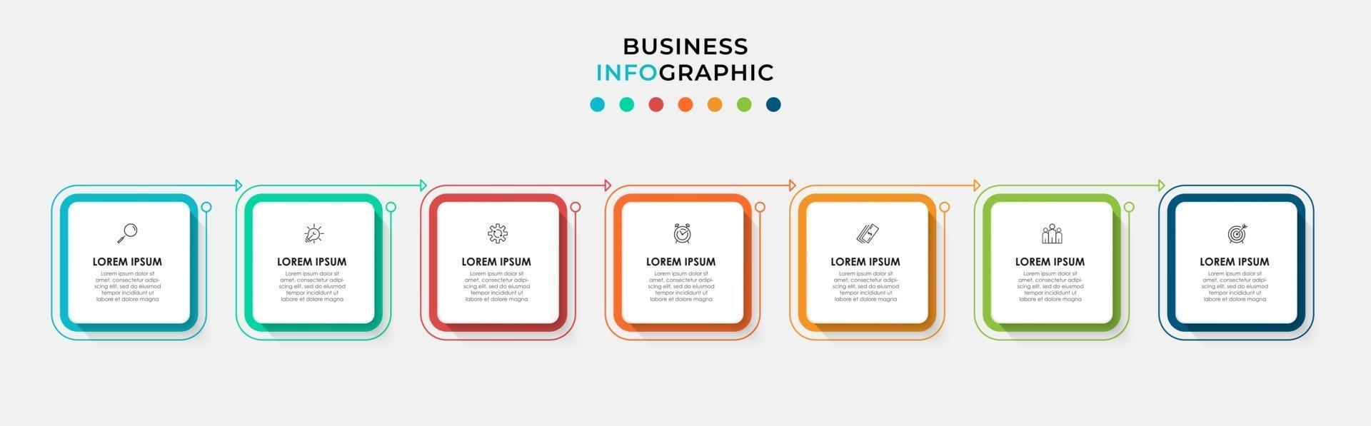 Infographic design business template with icons and 7 options or steps vector