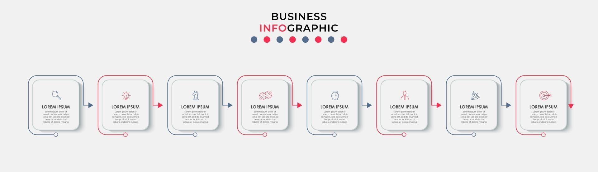 Infographic design business template with icons and 8 options or steps vector