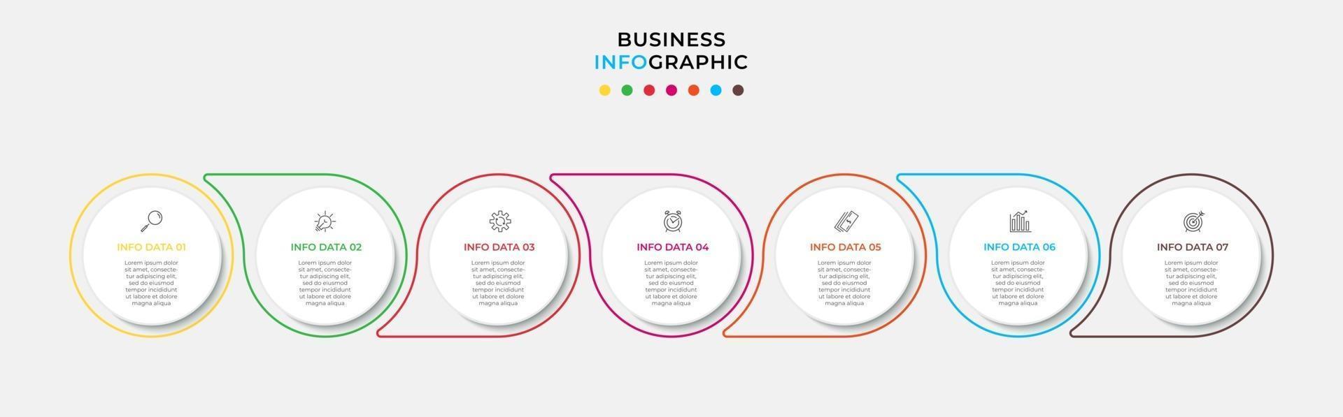 Infographic design business template with icons and 7 options or steps vector