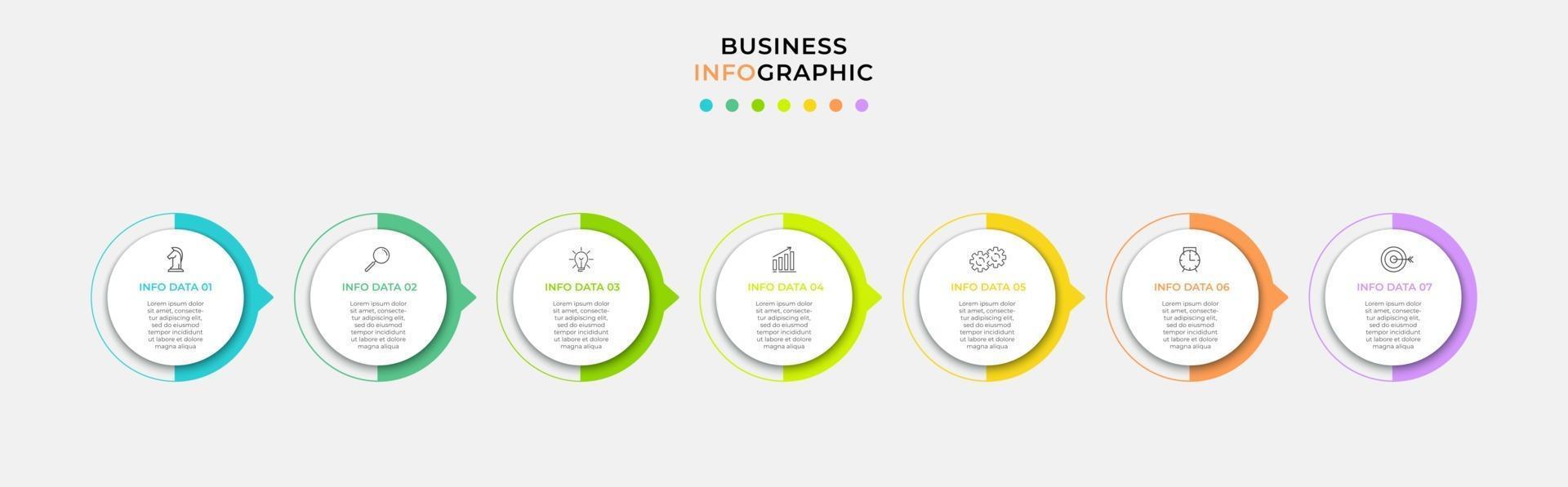 Infographic design business template with icons and 7 options or steps vector