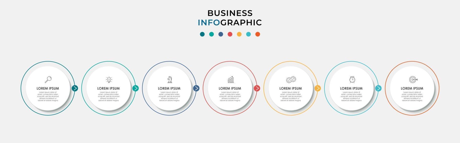 Infographic design business template with icons and 7 options or steps vector