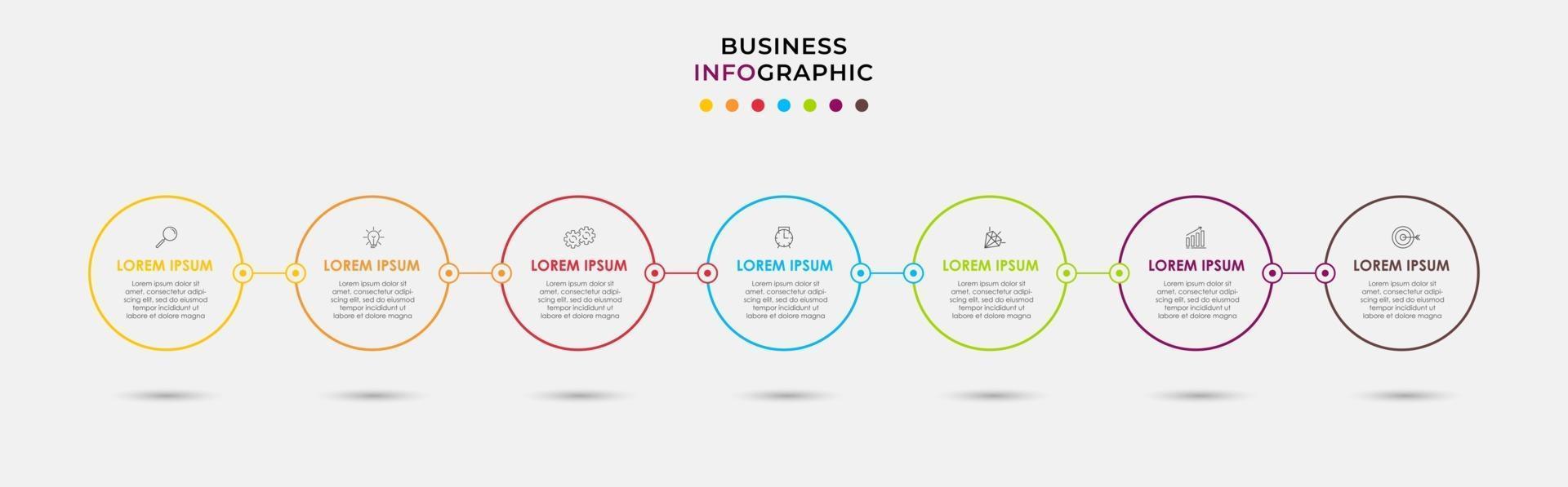 Infographic design business template with icons and 7 options or steps vector