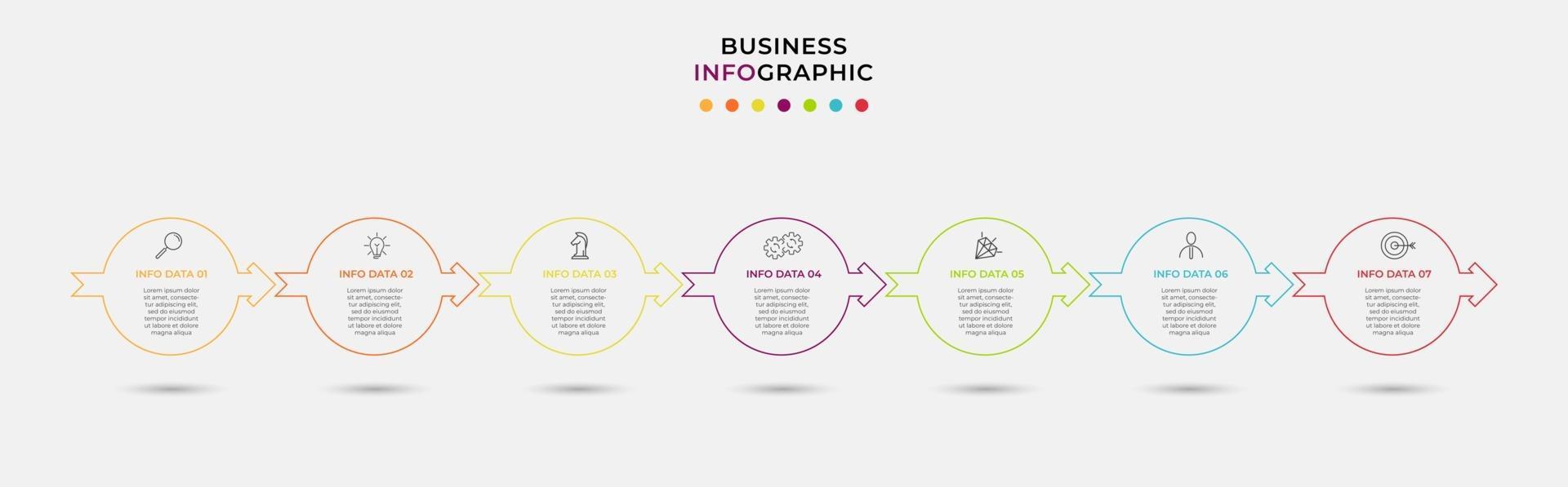 Infographic design business template with icons and 7 options or steps vector