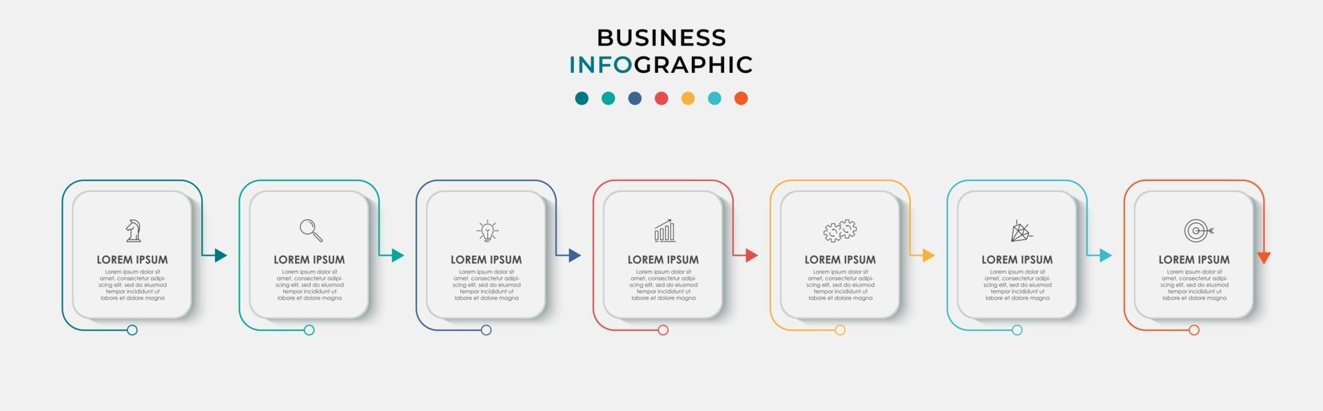 Infographic design business template with icons and 7 options or steps vector