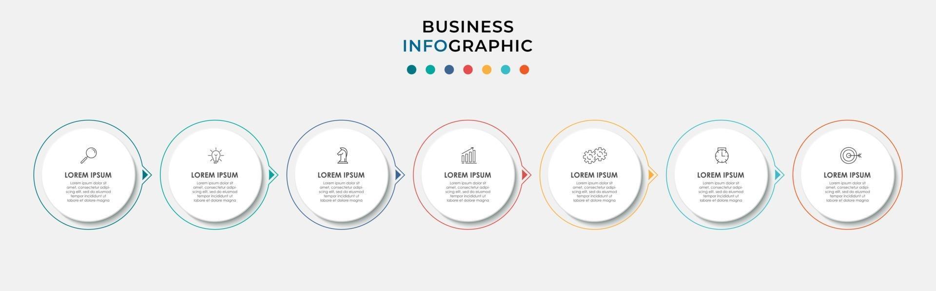 Infographic design business template with icons and 7 options or steps vector