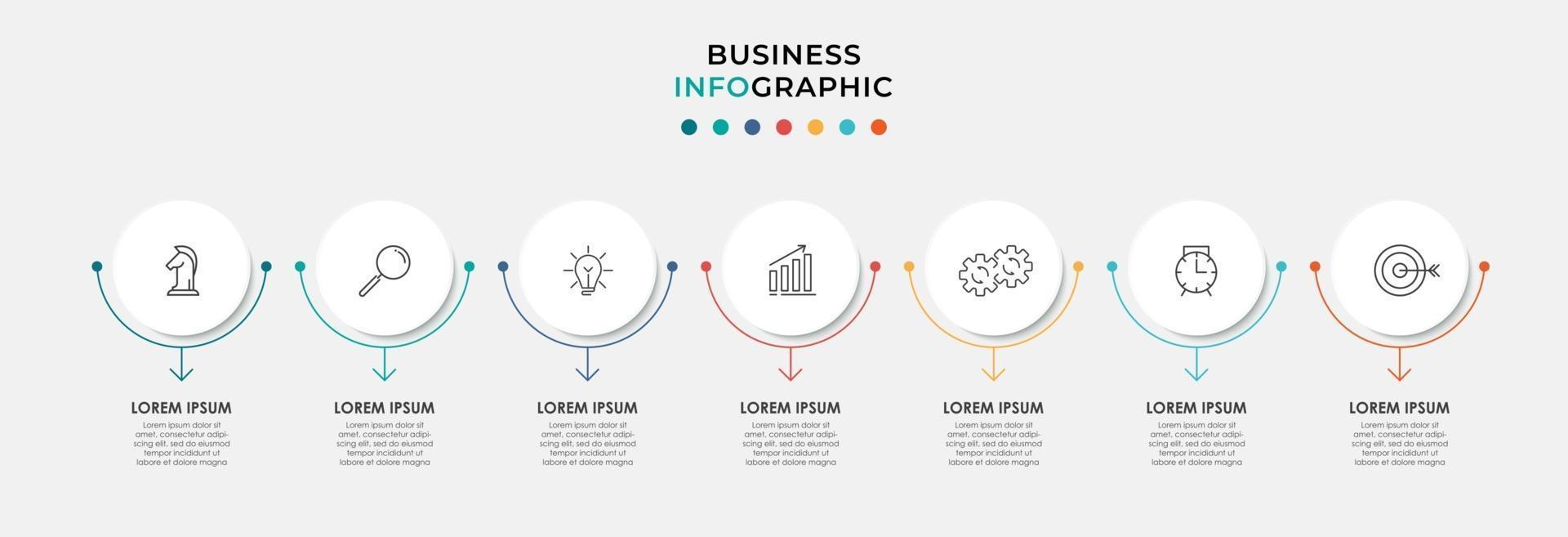 Infographic design business template with icons and 7 options or steps vector