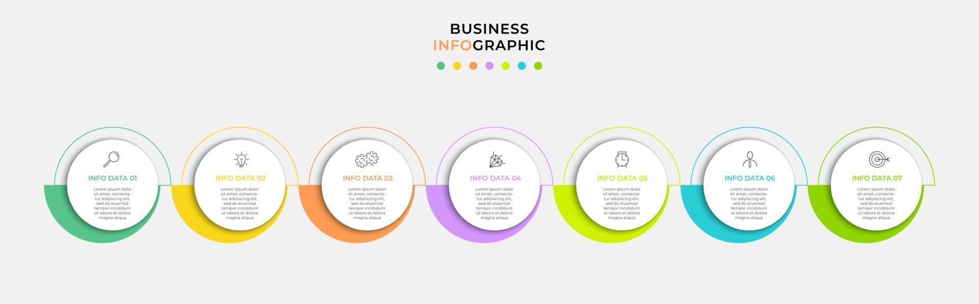 Infographic design business template with icons and 7 options or steps vector