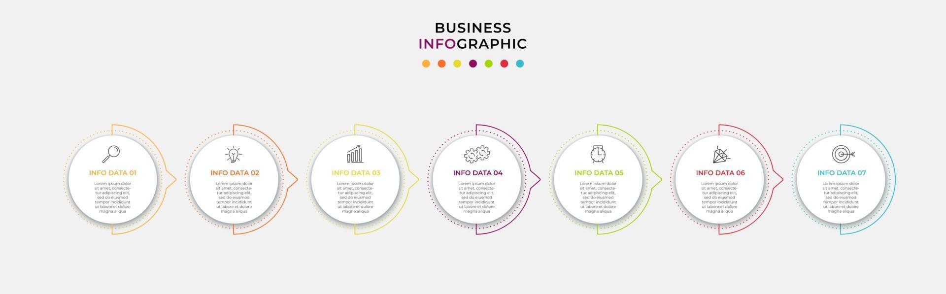 Infographic design business template with icons and 7 options or steps vector