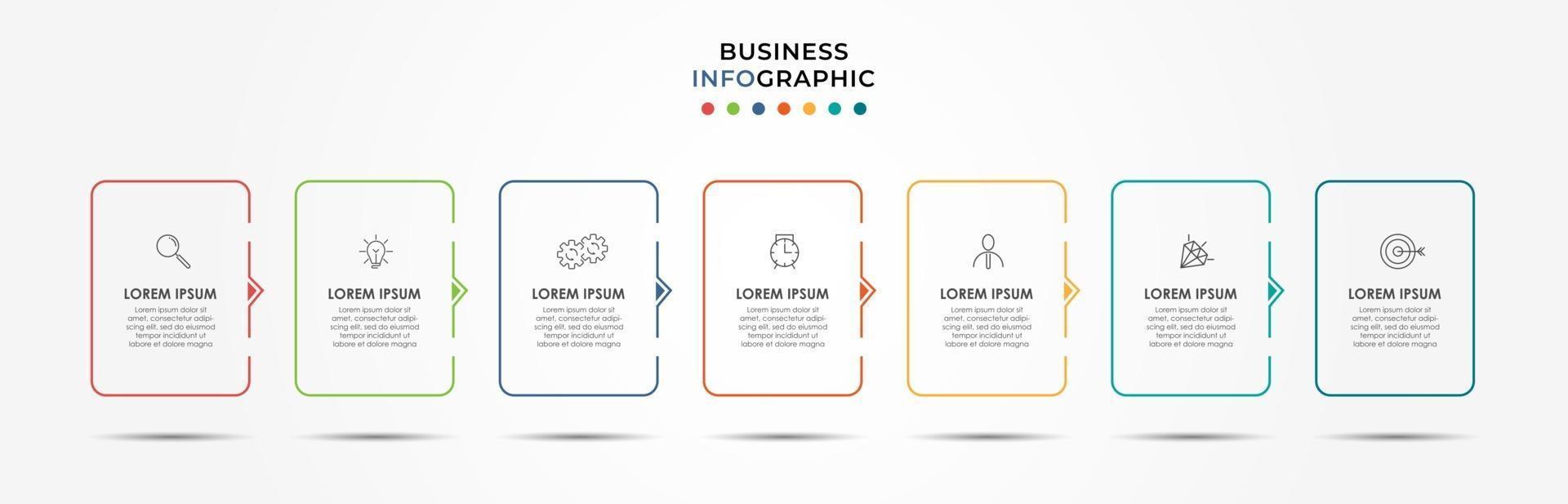 Infographic design business template with icons and 7 options or steps vector