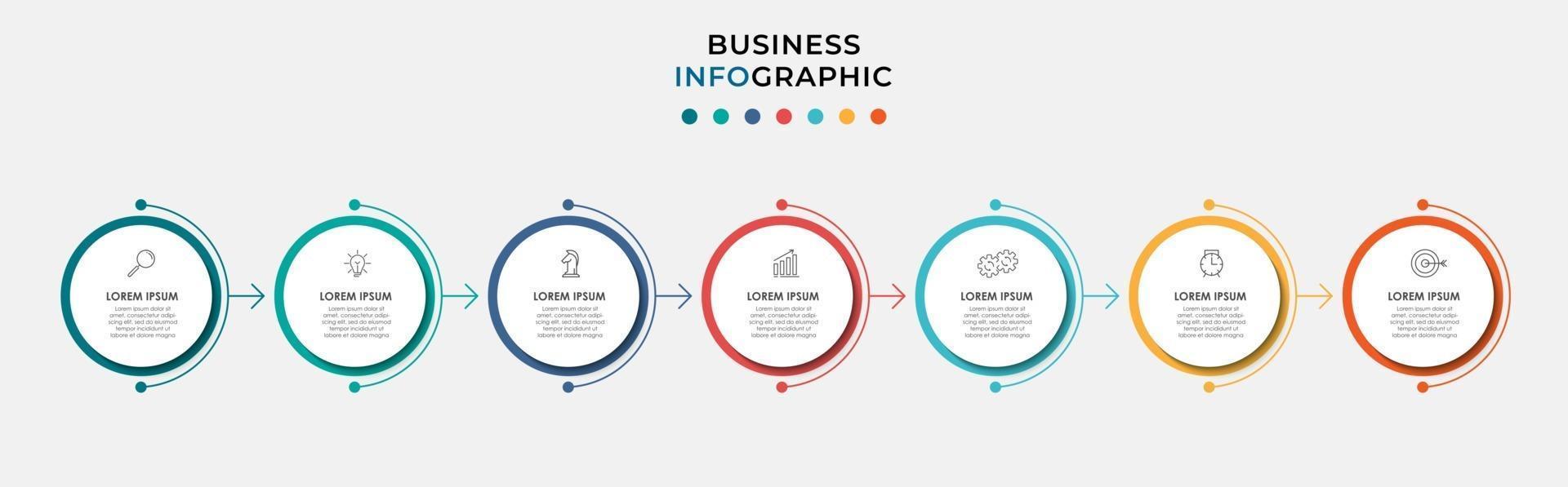 Infographic design business template with icons and 7 options or steps vector