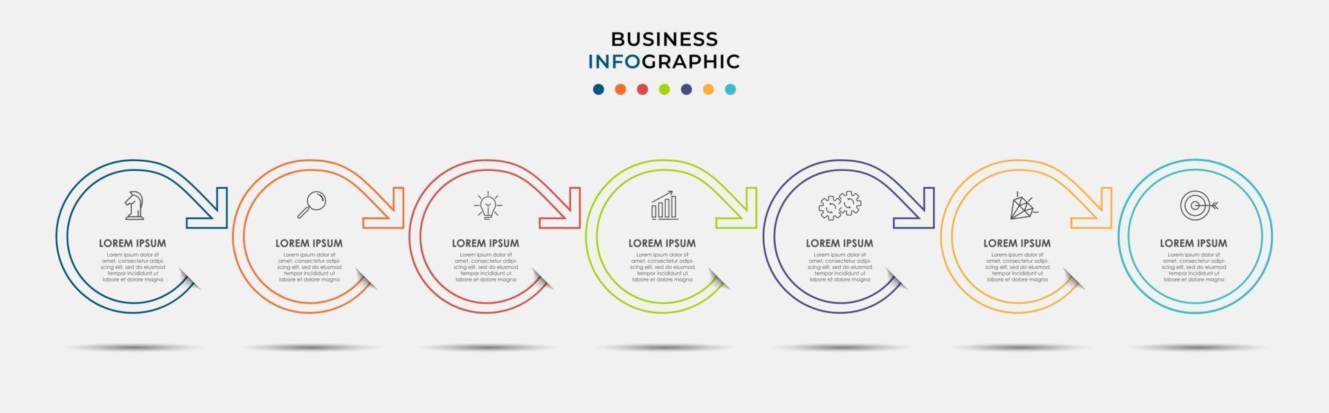 Infographic design business template with icons and 7 options or steps vector