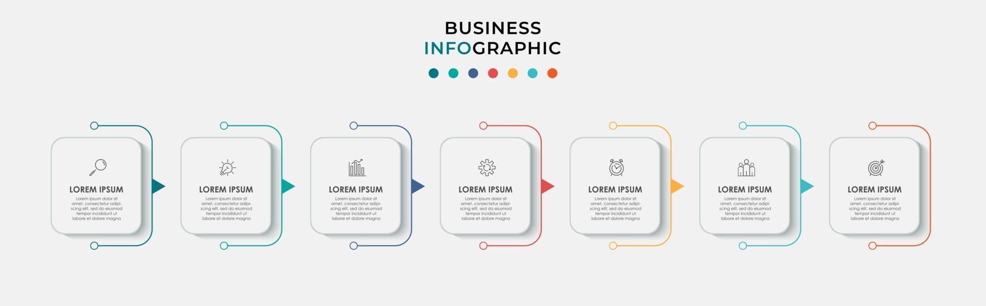 Infographic design business template with icons and 7 options or steps vector