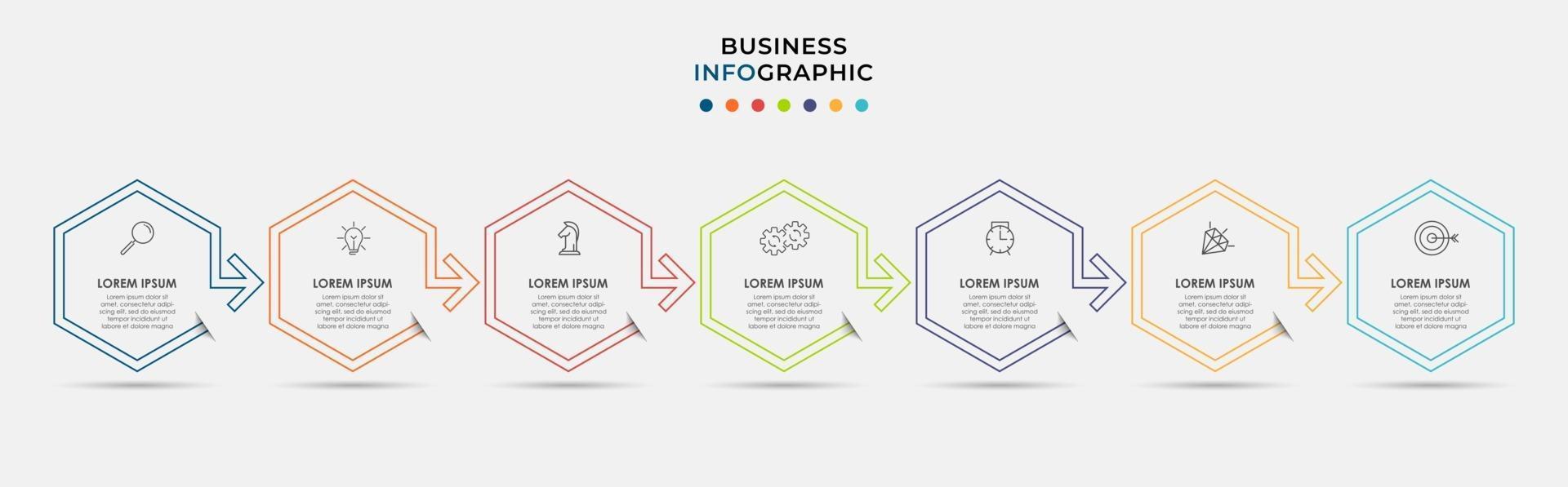 Infographic design business template with icons and 7 options or steps vector