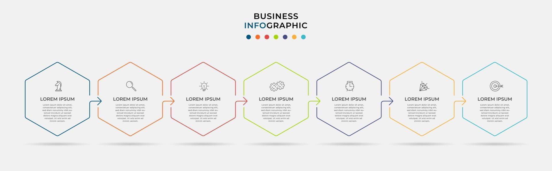 Infographic design business template with icons and 7 options or steps vector