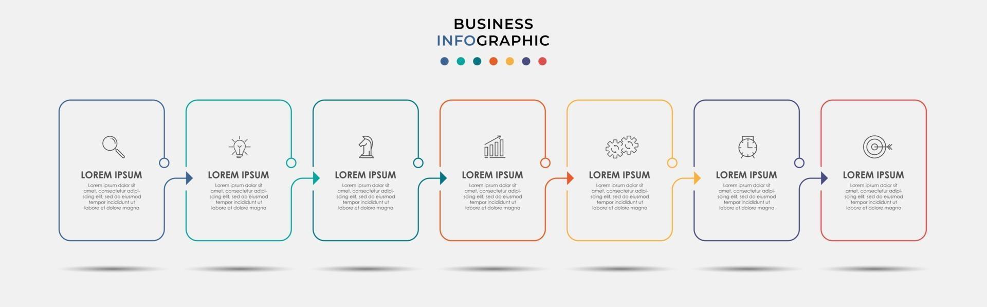 Infographic design business template with icons and 7 options or steps vector