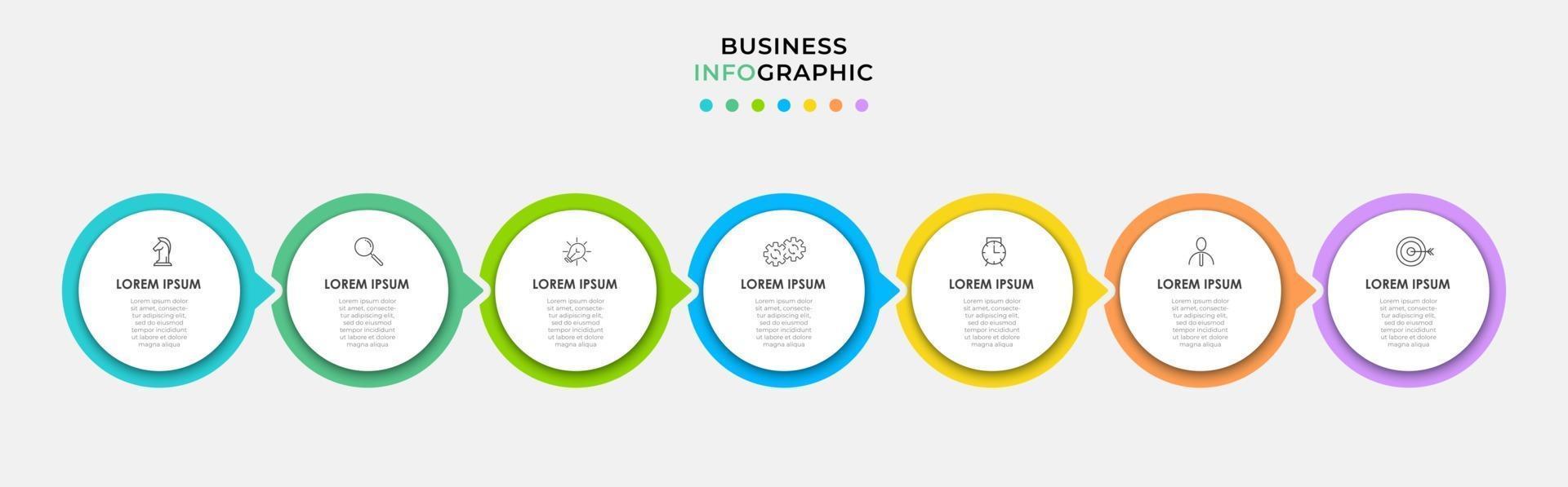 Infographic design business template with icons and 7 options or steps vector