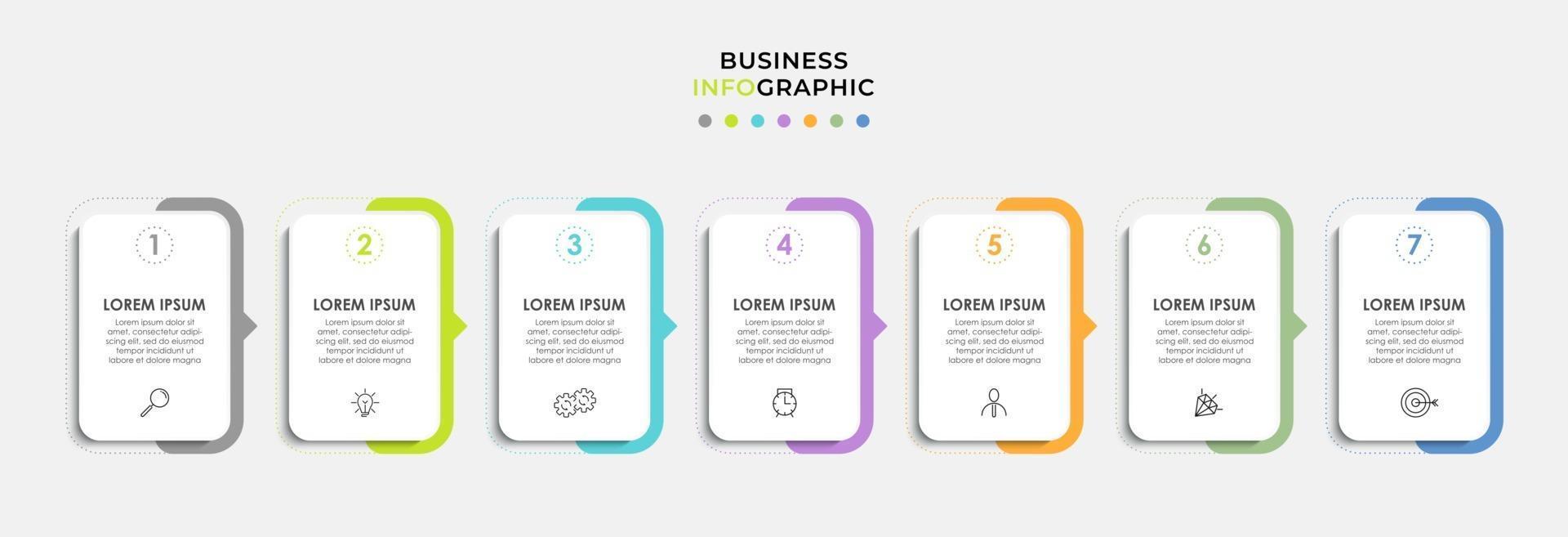 Infographic design business template with icons and 7 options or steps vector
