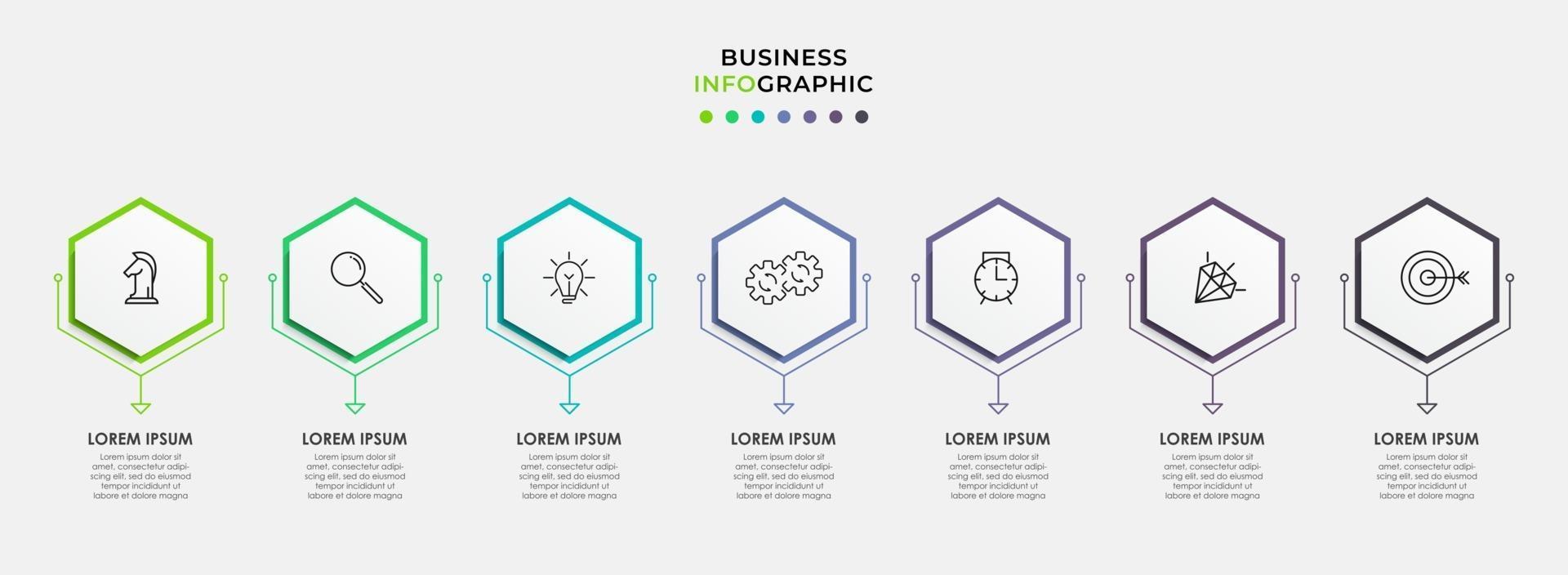 Infographic design business template with icons and 7 options or steps vector