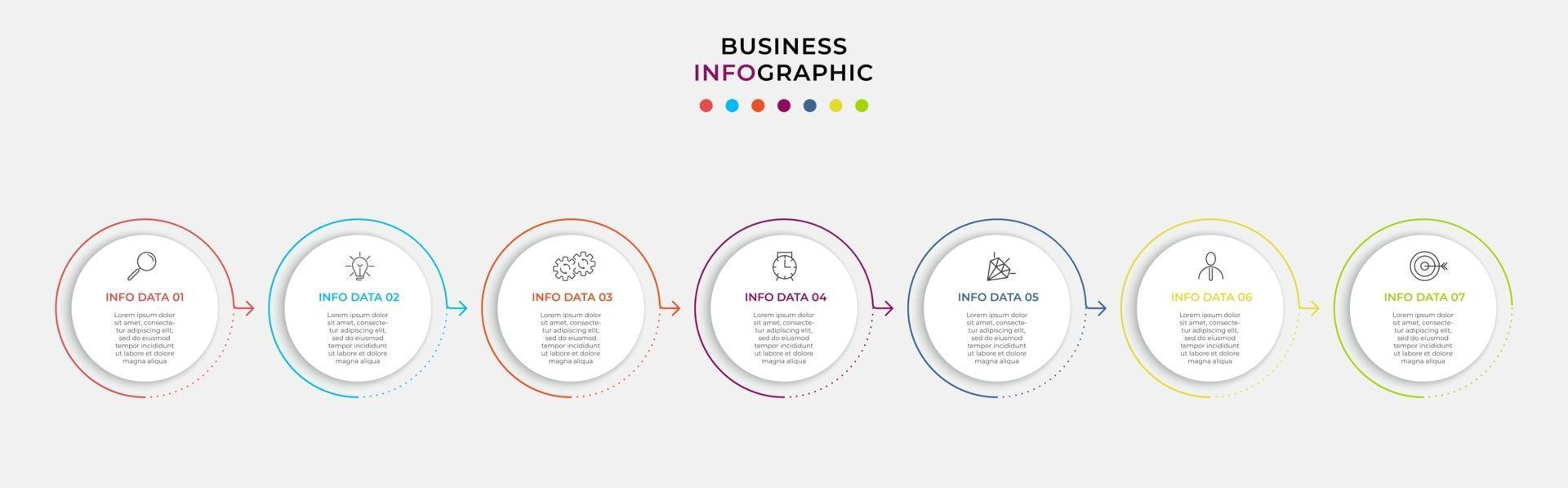 Infographic design business template with icons and 7 options or steps vector