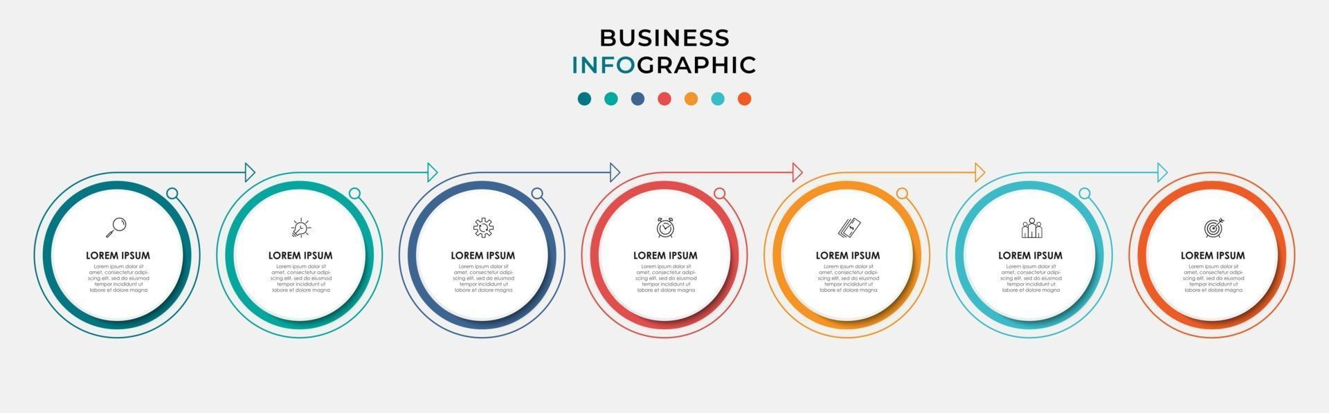 Infographic design business template with icons and 7 options or steps vector