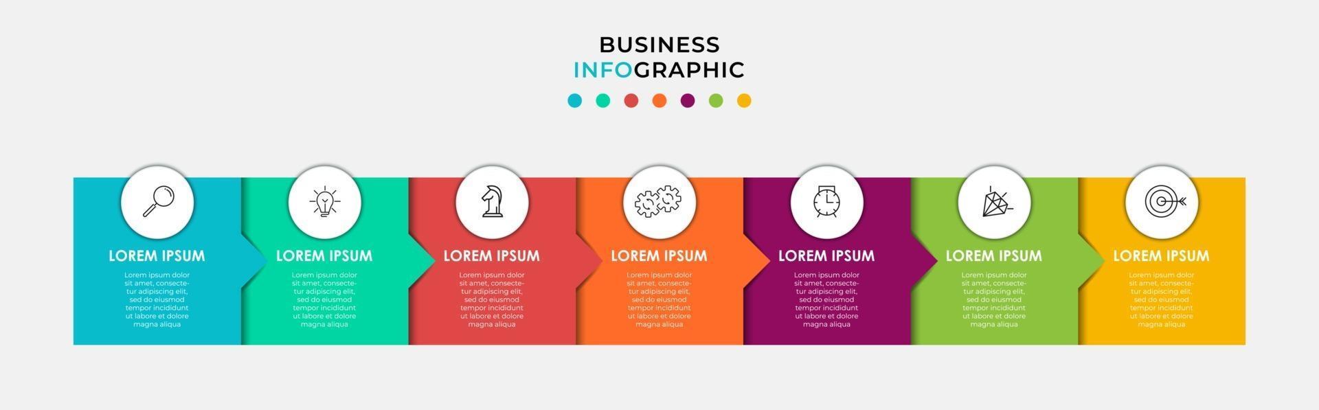 Infographic design business template with icons and 7 options or steps vector
