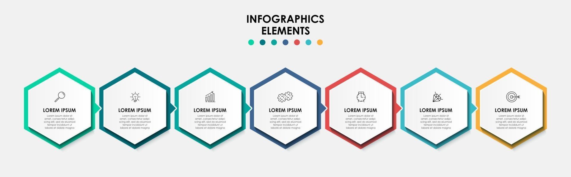 Infographic design business template with icons and 7 options or steps vector