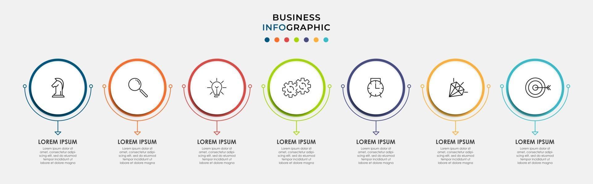 Infographic design business template with icons and 7 options or steps vector