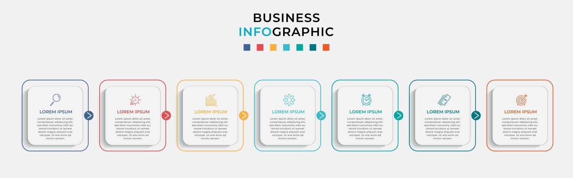 Infographic design business template with icons and 7 options or steps vector