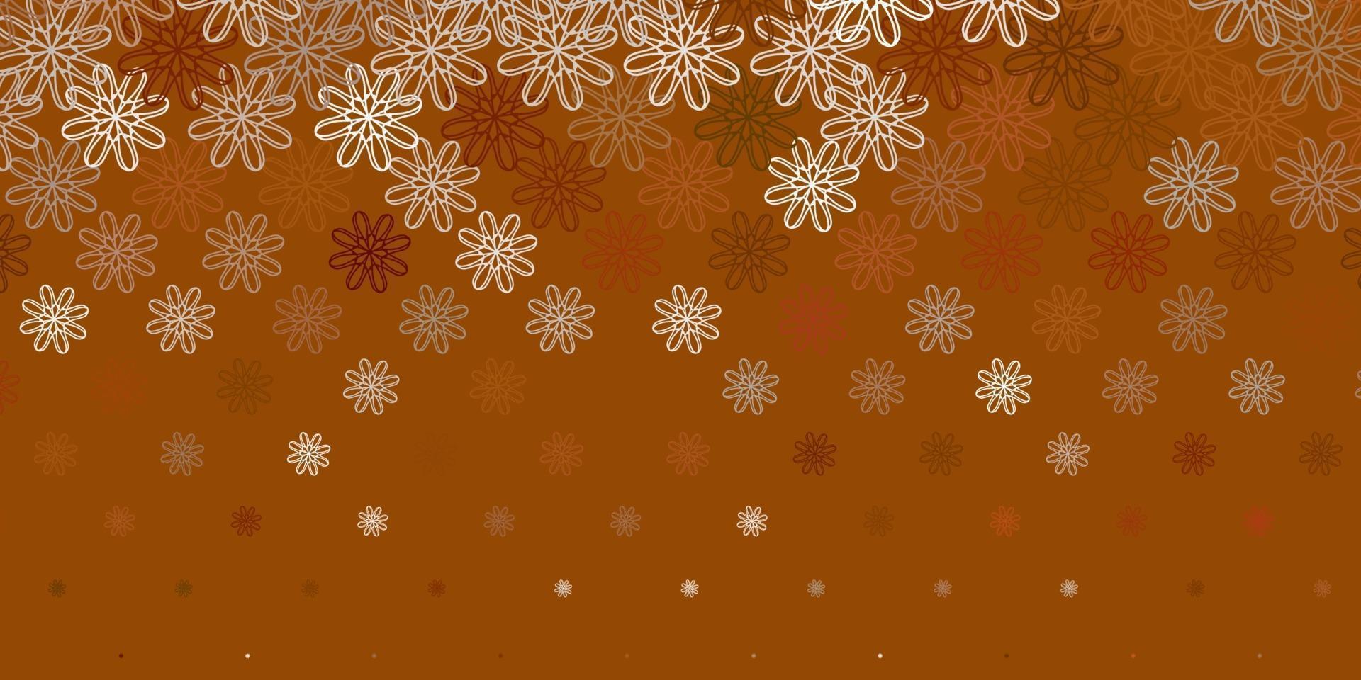 Light Orange vector natural artwork with flowers.