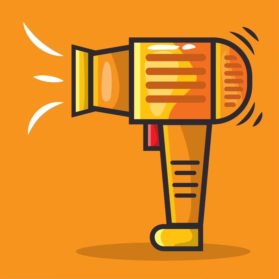 hairdryer electronic illustration in flat style vector