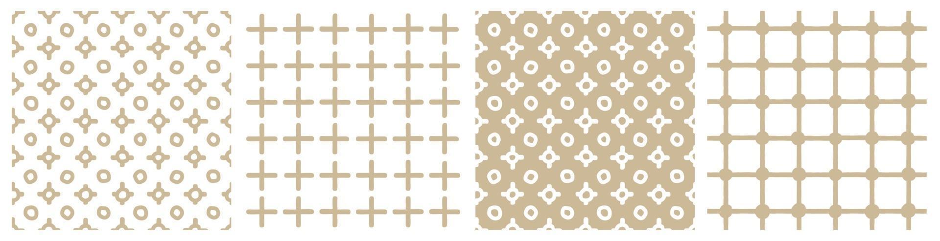 conjunto de patrones sin fisuras geométricos simples abstractos beige vector