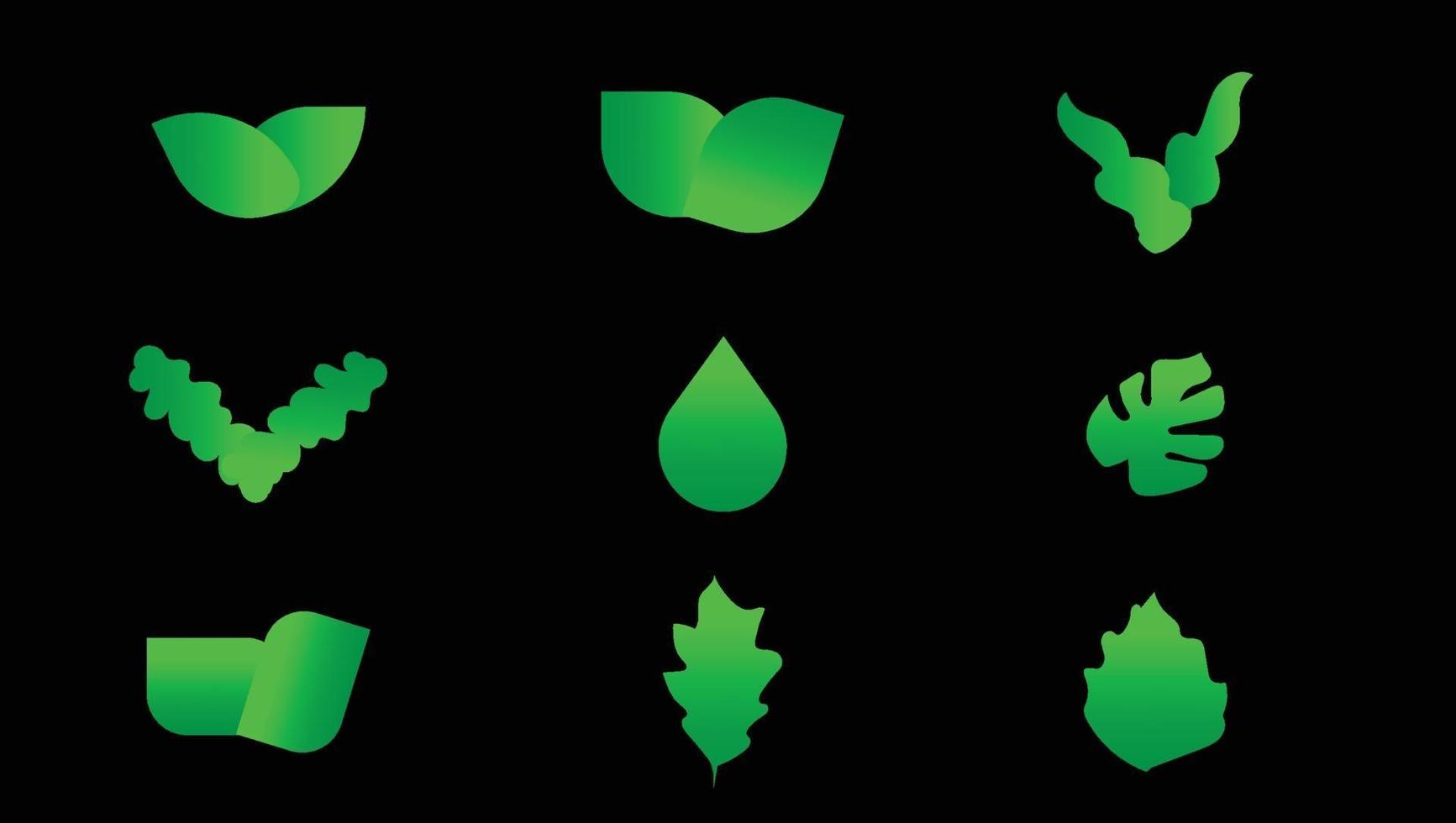 Set of green leaf design inspiration vector
