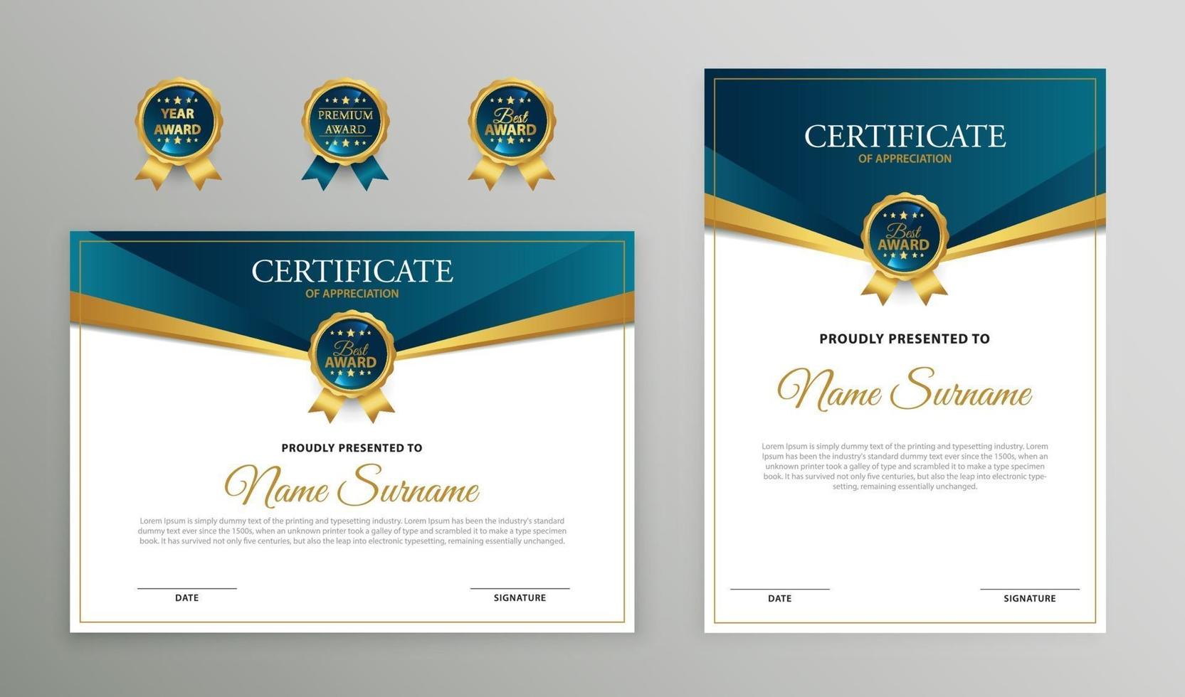 CREATIVE CERTIFCATE DIPLOMA OR DEGREE vector