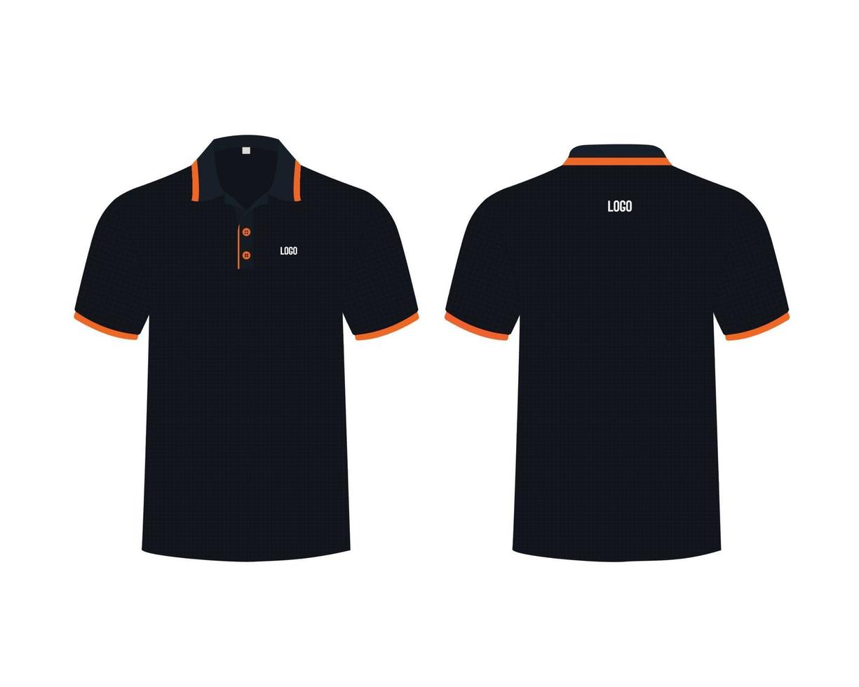 orange polo shirt front and back