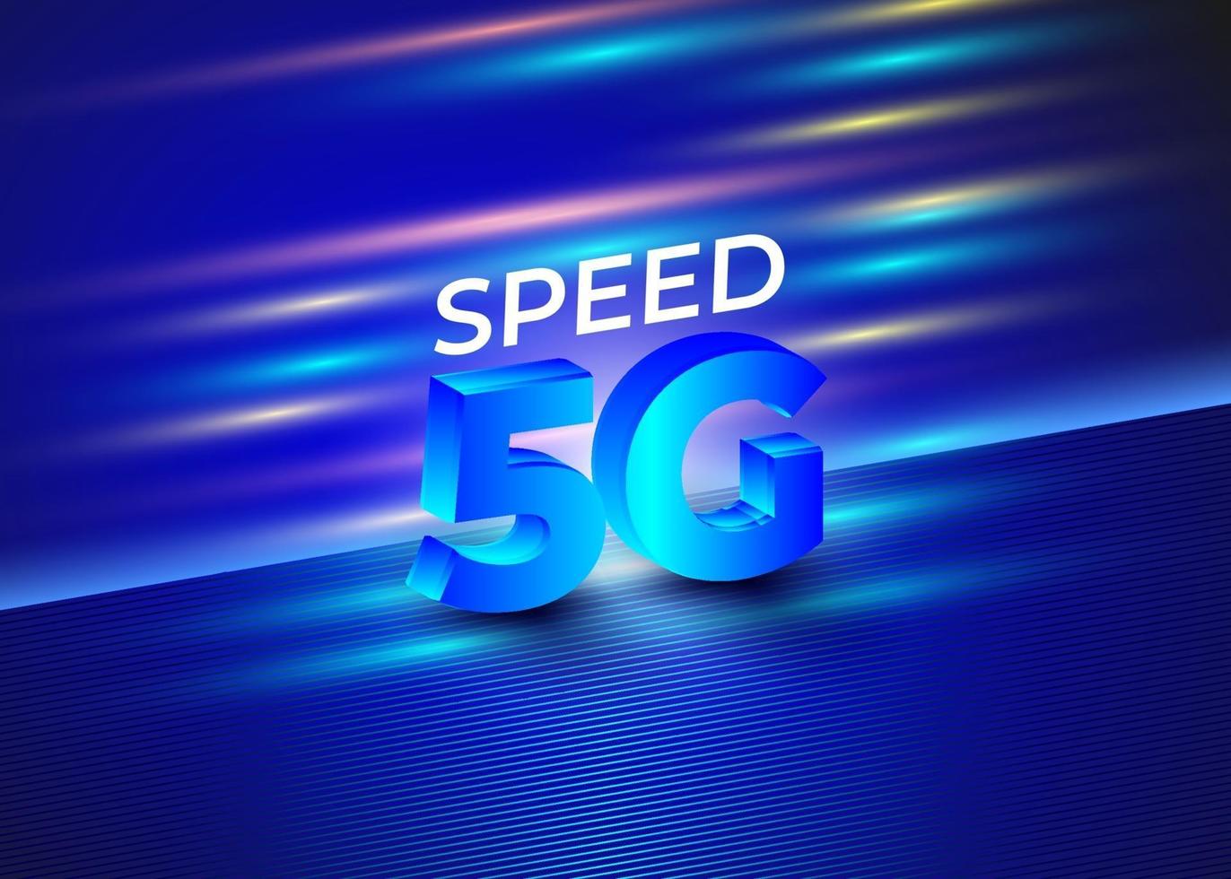 Fondo de tecnología de velocidad 5g azul vector