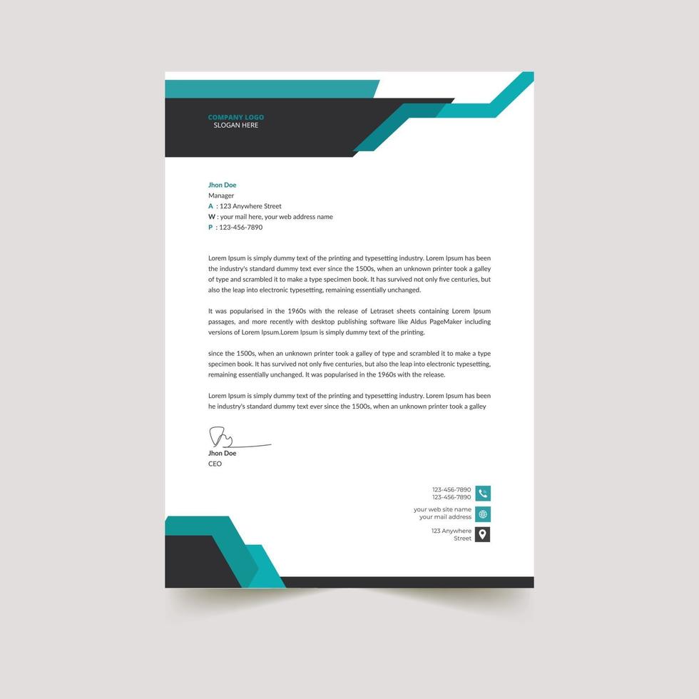 Modern letterhead Design template vector