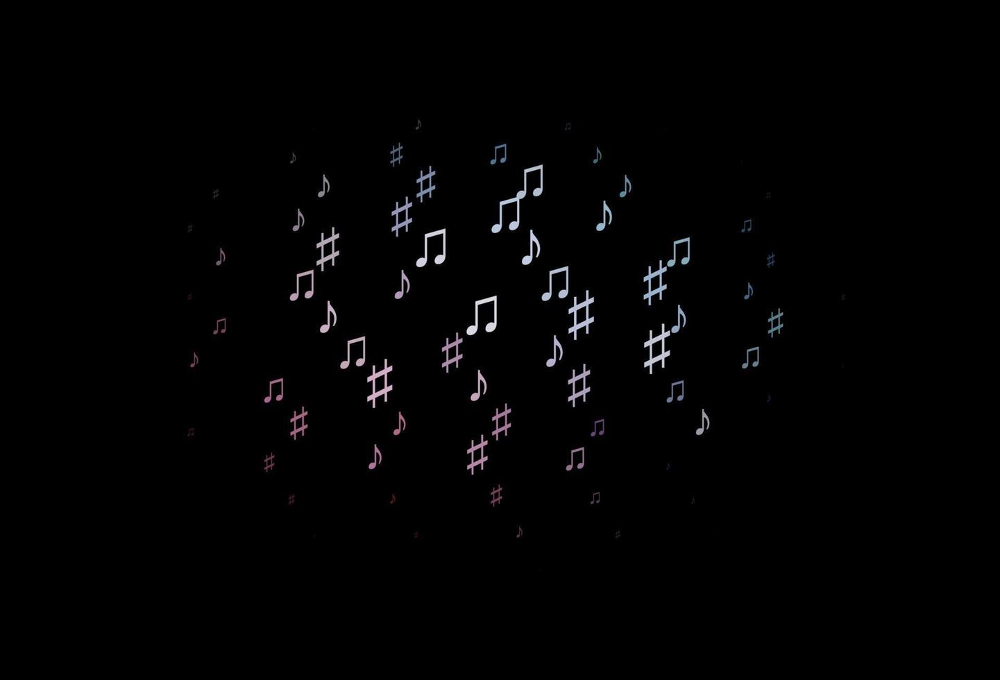 Dark Blue, Red vector backdrop with music notes.