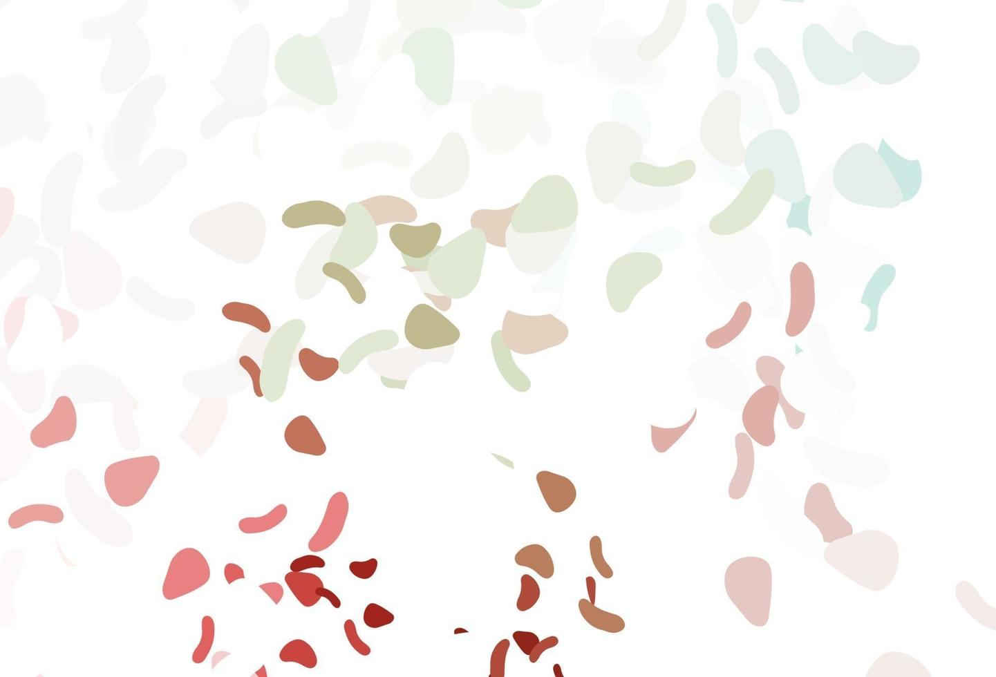 Light green, red vector pattern with chaotic shapes.