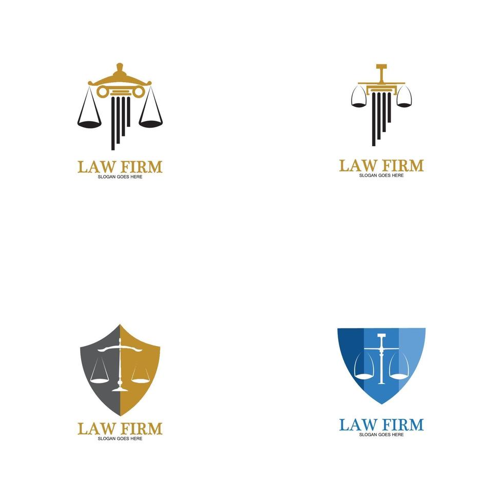 Law Firm logo and icon design template-vector vector