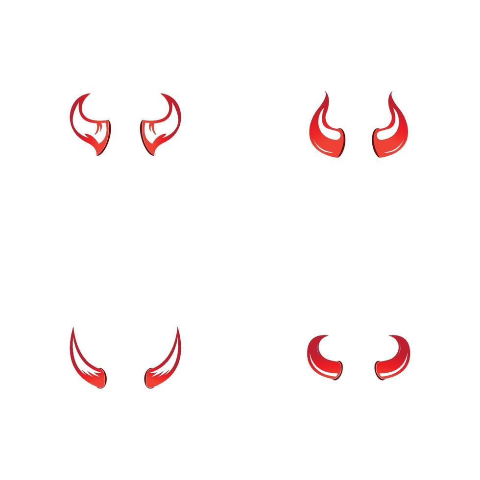 Plantilla de ilustración de diseño de logotipo de icono de vector de cuerno de diablo