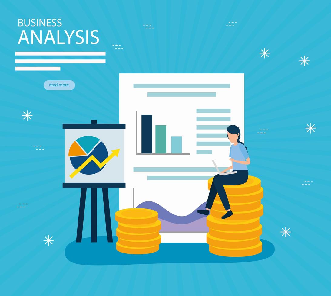 Business analysis statistics vector design